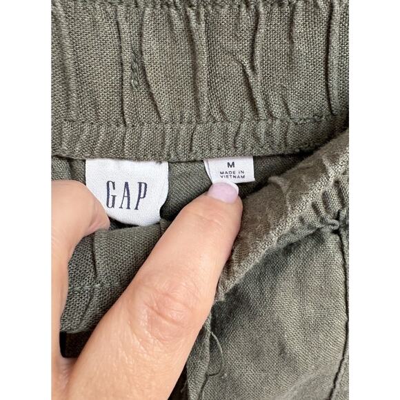 GAP Women’s Size M Woven Shorts Olive Green Drawstring Elastic Waist - Picture 3 of 3